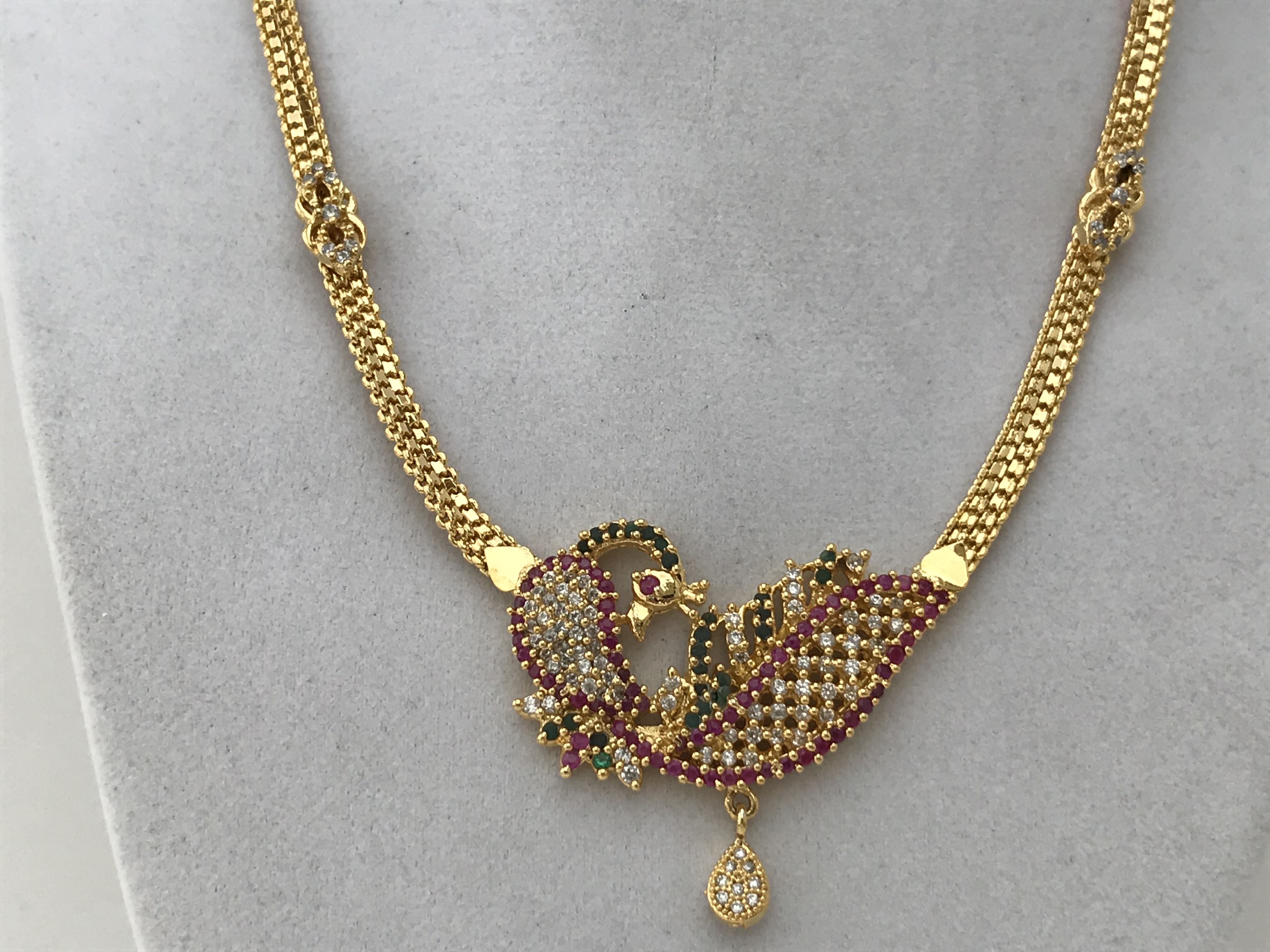 peacock necklace gold